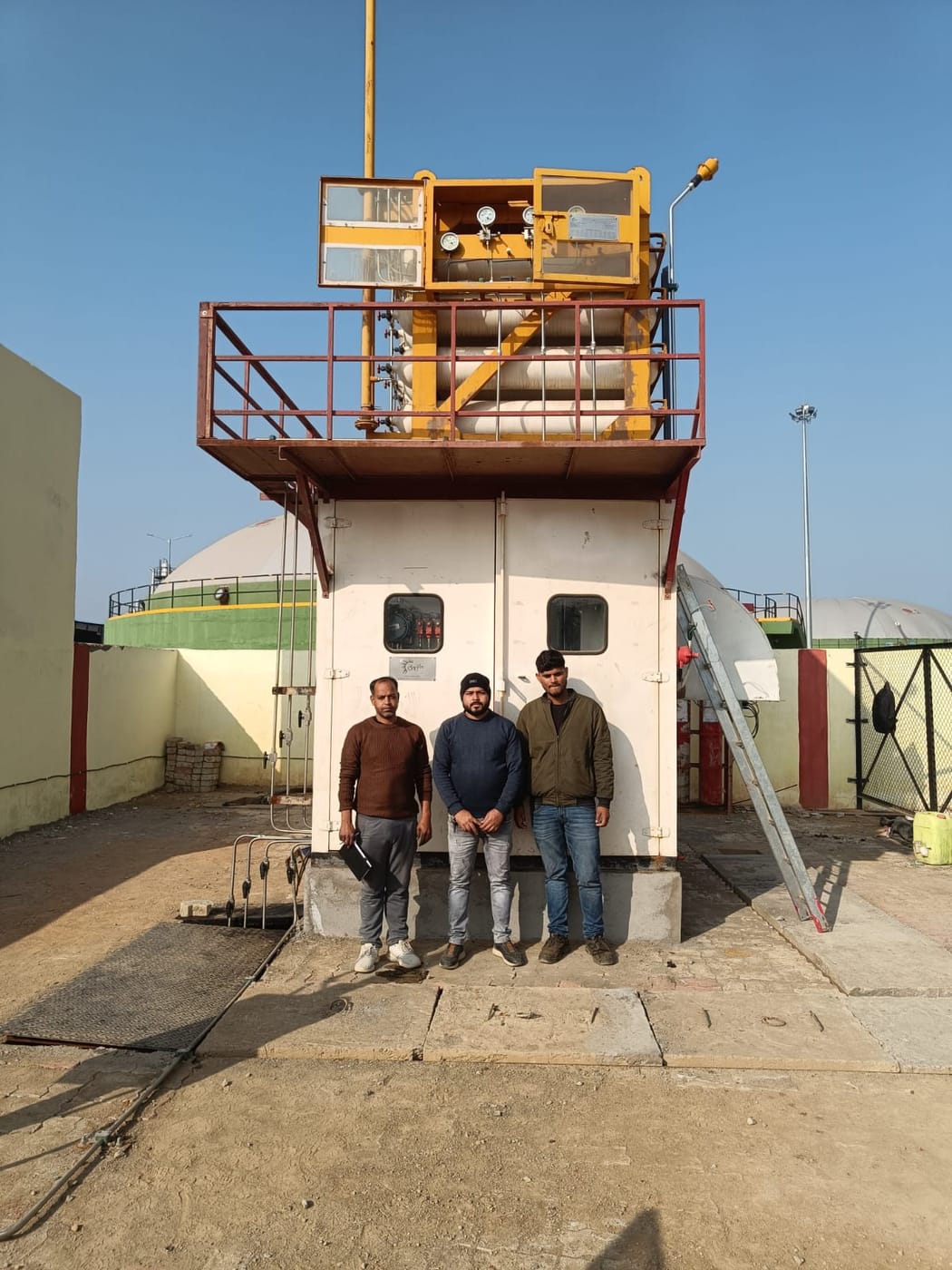 Site team at the compressor package